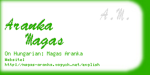 aranka magas business card